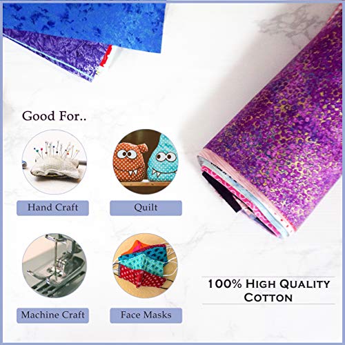 POL&CO 50pcs 9.8 x 9.8 Cotton Fabric Squares Bundle – 100% Cotto...