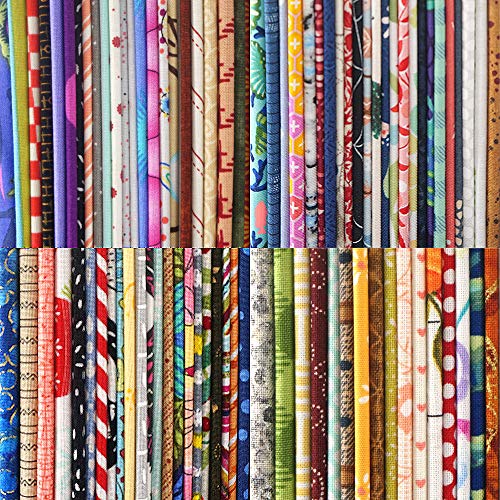 POL&CO 50pcs 9.8 x 9.8 Cotton Fabric Squares Bundle – 100% Cotto...