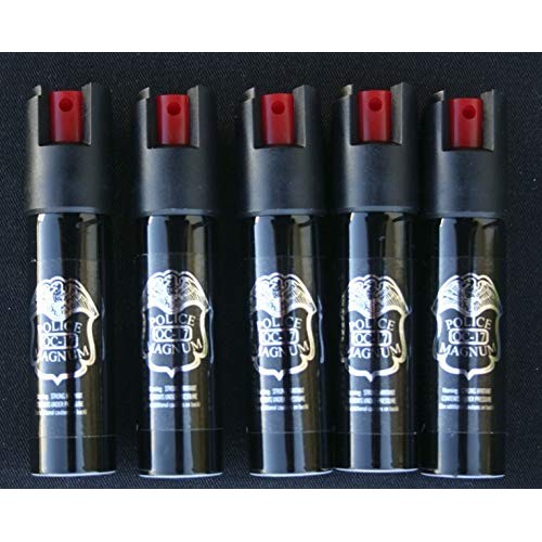 5 Pack Police Magnum Pepper Spray 0.7oz OC-17 Pepper Spray Police ...
