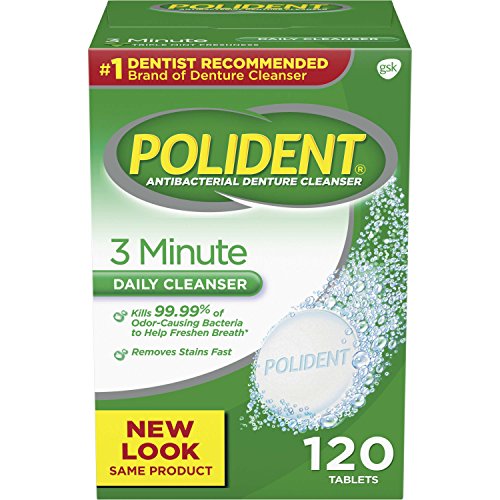 Polident 3 Minute Triple Mint Antibacterial Denture Cleanser Effer...