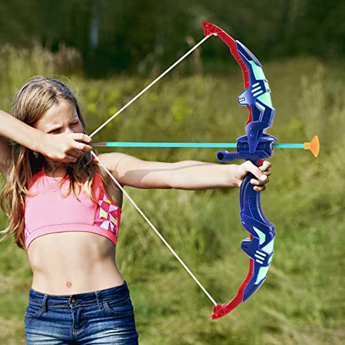 2 Pack Bow and Arrow for Kids, Light Up Archery Toy Set with 12 Su...