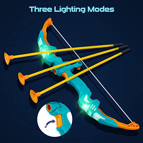 2 Pack Bow and Arrow for Kids, Light Up Archery Toy Set with 12 Su...