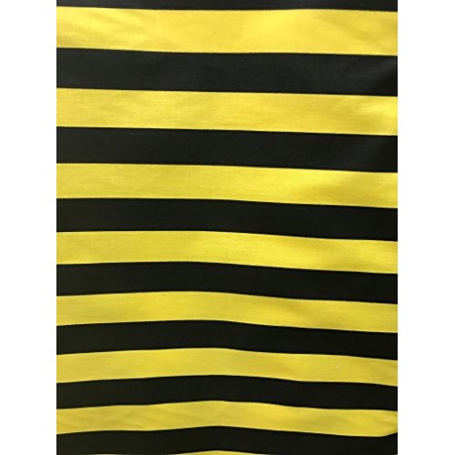 1 Two Color Stripe Poly Cotton Fabric by The Yard Yellow/Black