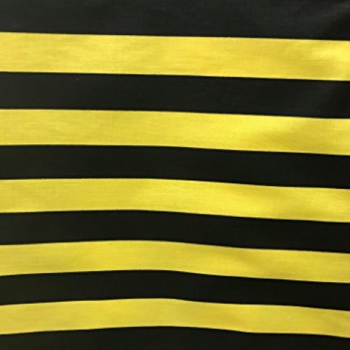 1 Two Color Stripe Poly Cotton Fabric by The Yard Yellow/Black