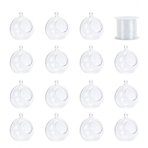 Pomeat Acrylic Hanging Globe, 15 PCS Hanging Candle Holder with 13...