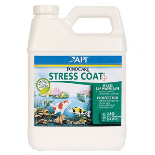 API POND STRESS COAT Pond Water Conditioner 32-Ounce Bottle