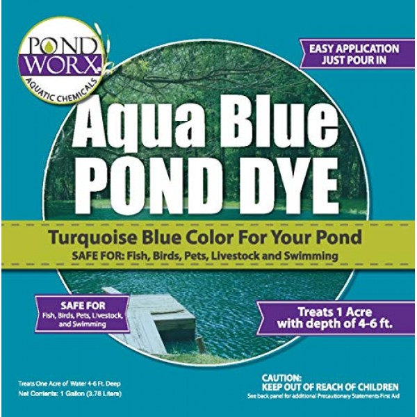 PondWorx Lake and Pond Dye- Aqua Blue Pond Dye - 1 Gallon