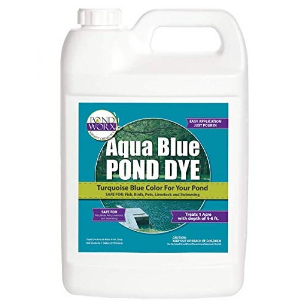 PondWorx Lake and Pond Dye- Aqua Blue Pond Dye - 1 Gallon