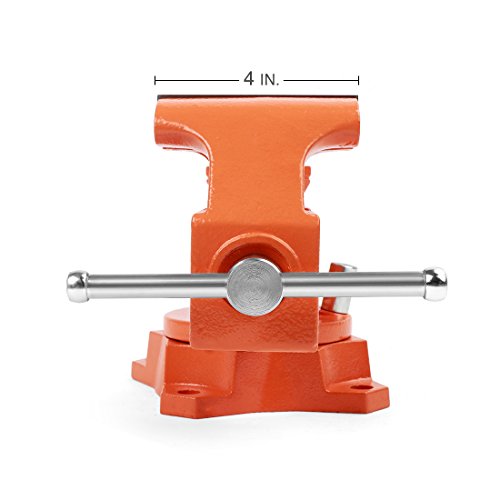 PONY 4-inch Heavy Duty Bench Vise - Jaw Width 4-inch, Throat Depth...