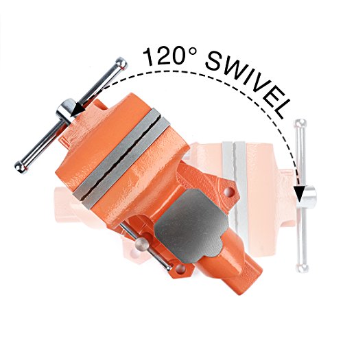 PONY 4-inch Heavy Duty Bench Vise - Jaw Width 4-inch, Throat Depth...