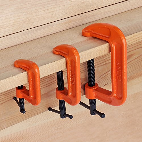 PONY Malleable Iron C-Clamp Set, 3-Piece, 1, 2, 3