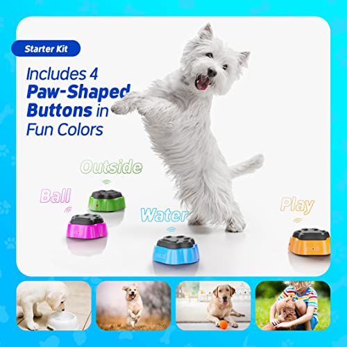 PawTalk Recordable Dog Buttons - Talking Buttons for Pet Communica...