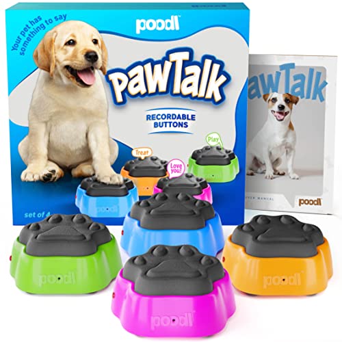 PawTalk Recordable Dog Buttons - Talking Buttons for Pet Communica...