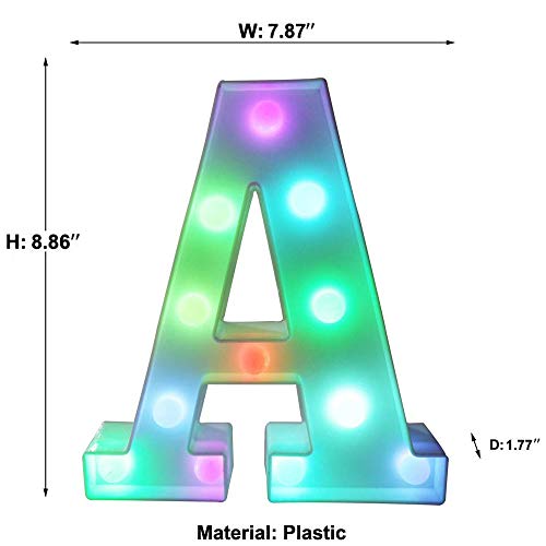 Pooqla Colorful LED Marquee Letter Lights with Remote – Light Up M...