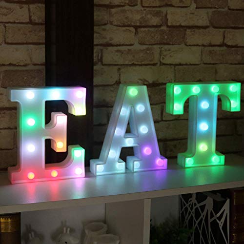 Pooqla Colorful LED Marquee Letter Lights with Remote – Light Up M...