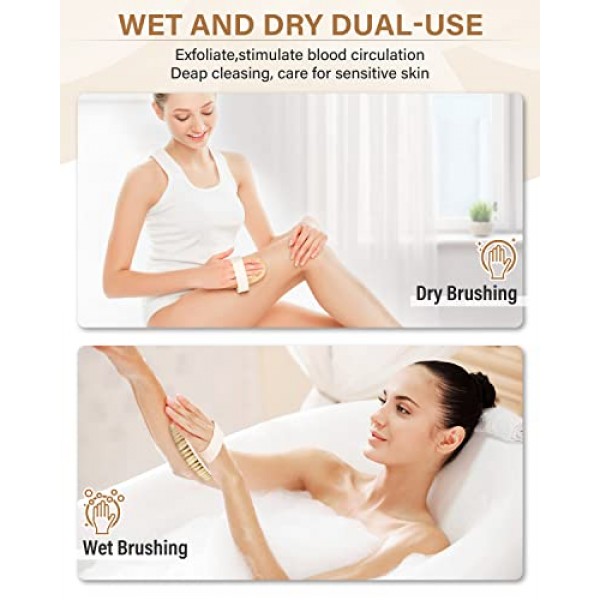 Dry Brushing Body Brush, POPCHOSE Dry Brush, Exfoliating Body Brus...