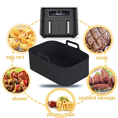 2pcs Air Fryer Silicone Pot for Ninja Foodi Dual DZ201,Reusable Ai...