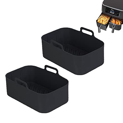 2pcs Air Fryer Silicone Pot for Ninja Foodi Dual DZ201,Reusable Ai...