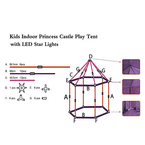 Porpora Kids Indoor/Outdoor Princess Castle Play Tent Fairy Prince...