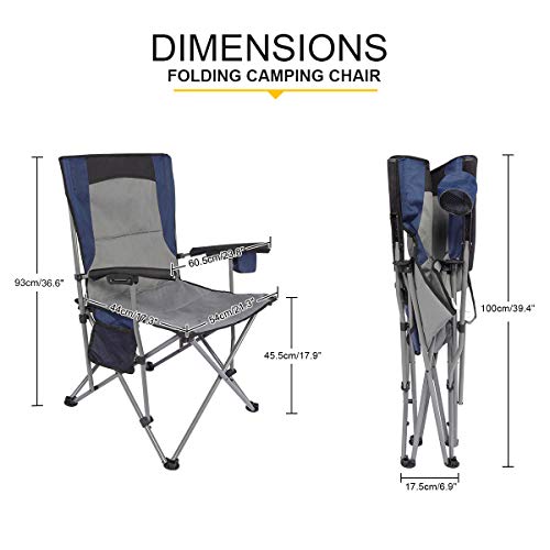 PORTAL Portable Folding Camping Chair with Cup Holder Pocket and H...