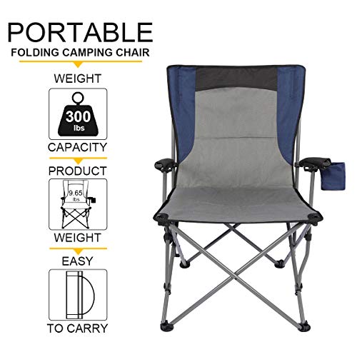PORTAL Portable Folding Camping Chair with Cup Holder Pocket and H...