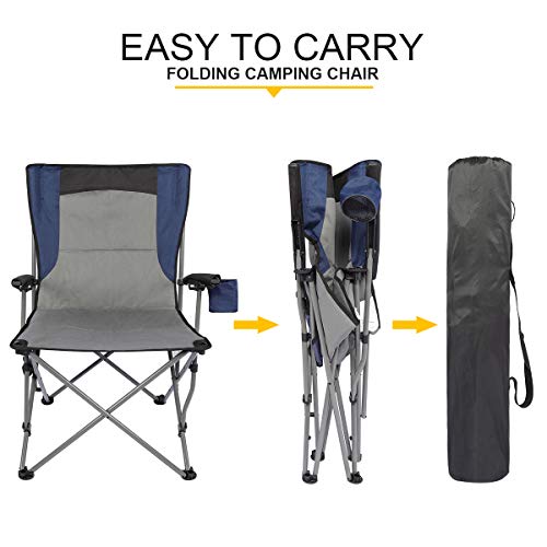 PORTAL Portable Folding Camping Chair with Cup Holder Pocket and H...