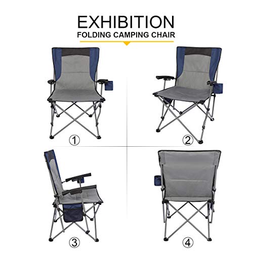 PORTAL Portable Folding Camping Chair with Cup Holder Pocket and H...