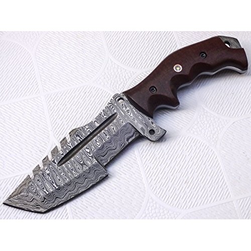 Poshland TR-301, Custom Handmade Damascus Steel Tracker Knife - St...
