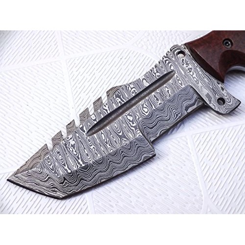 Poshland TR-301, Custom Handmade Damascus Steel Tracker Knife - St...