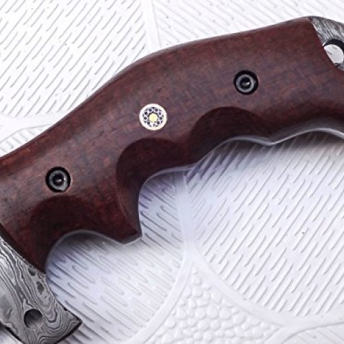 Poshland TR-301, Custom Handmade Damascus Steel Tracker Knife - St...