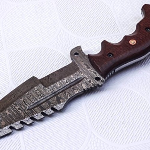 Poshland TR-301, Custom Handmade Damascus Steel Tracker Knife - St...