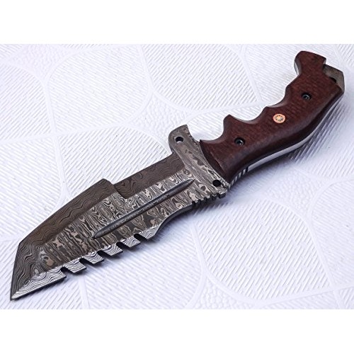 Poshland TR-301, Custom Handmade Damascus Steel Tracker Knife - St...