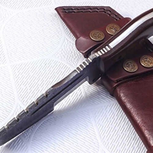 Poshland TR-301, Custom Handmade Damascus Steel Tracker Knife - St...