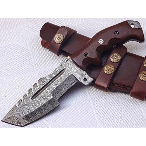 Poshland TR-301, Custom Handmade Damascus Steel Tracker Knife - St...