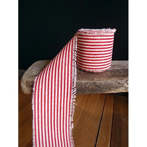 PoshNPretty 1, 2, 3 Striped Fabric Linen Ribbon Unfinished Edge...