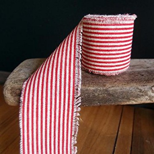 PoshNPretty 1, 2, 3 Striped Fabric Linen Ribbon Unfinished Edge...