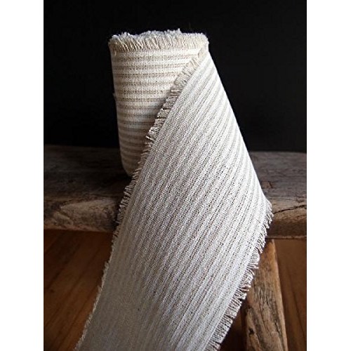 PoshNPretty 1, 2, 3 Striped Fabric Linen Ribbon Unfinished Edge...