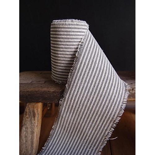 PoshNPretty 1, 2, 3 Striped Fabric Linen Ribbon Unfinished Edge...