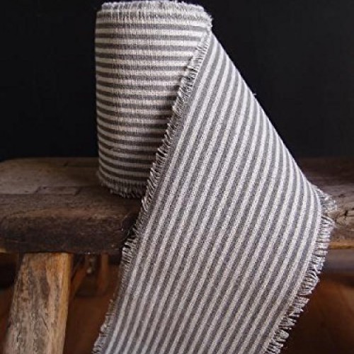 PoshNPretty 1, 2, 3 Striped Fabric Linen Ribbon Unfinished Edge...