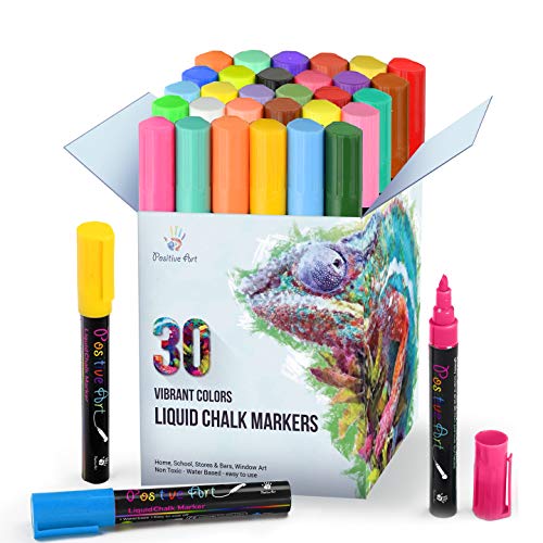 Liquid Chalk Markers 30 Colors By Positive Art: Bright Colors, Pai...