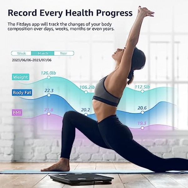 Scale for Body Weight and Fat Percentage, Bveiugn Digital