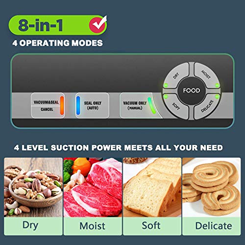 Potane Vacuum Sealer Machine, 85kPa Pro Vacuum Food Sealer, 8-in-1...