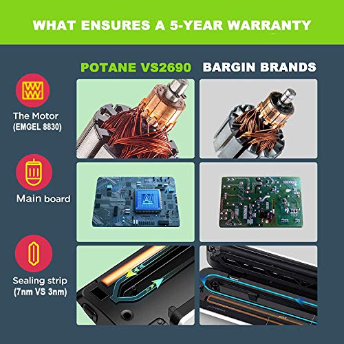 Potane Vacuum Sealer Machine, 85kPa Pro Vacuum Food Sealer, 8-in-1...