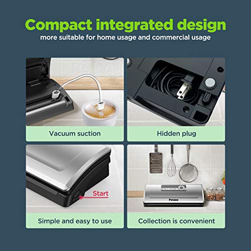 Potane Vacuum Sealer Machine, 85kPa Pro Vacuum Food Sealer, 8-in-1...