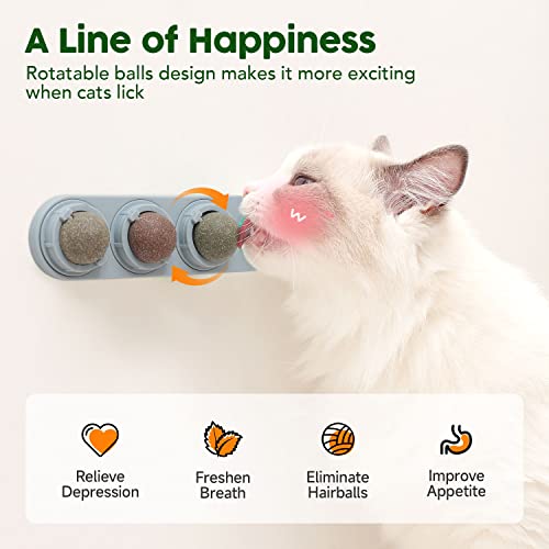 Potaroma 4 Pcs Catnip Toys, Silvervine Balls, Extra Cat Energy Bal...