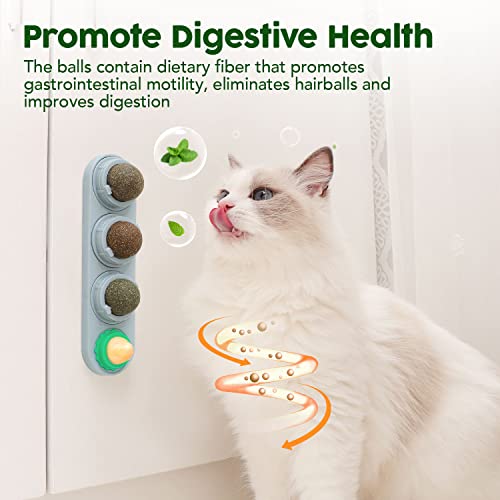 Potaroma 4 Pcs Catnip Toys, Silvervine Balls, Extra Cat Energy Bal...