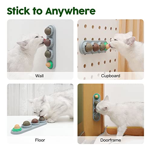 Potaroma 4 Pcs Catnip Toys, Silvervine Balls, Extra Cat Energy Bal...