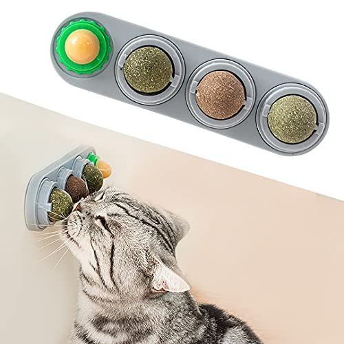 Potaroma 4 Pcs Catnip Toys, Silvervine Balls, Extra Cat Energy Bal...