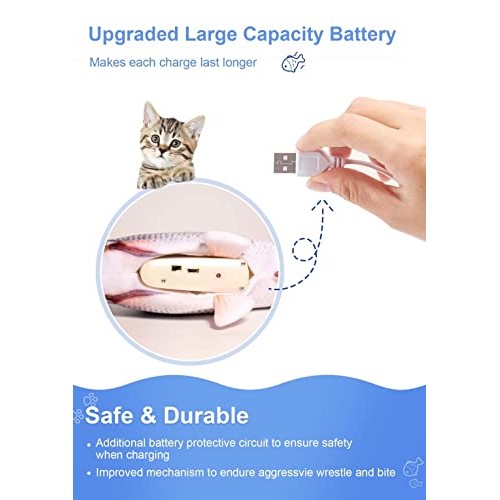 Potaroma Cat Toys Flopping Fish with SilverVine and Catnip, 2022 U...