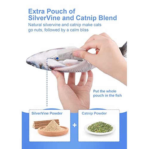 Potaroma Cat Toys Flopping Fish with SilverVine and Catnip, 2022 U...